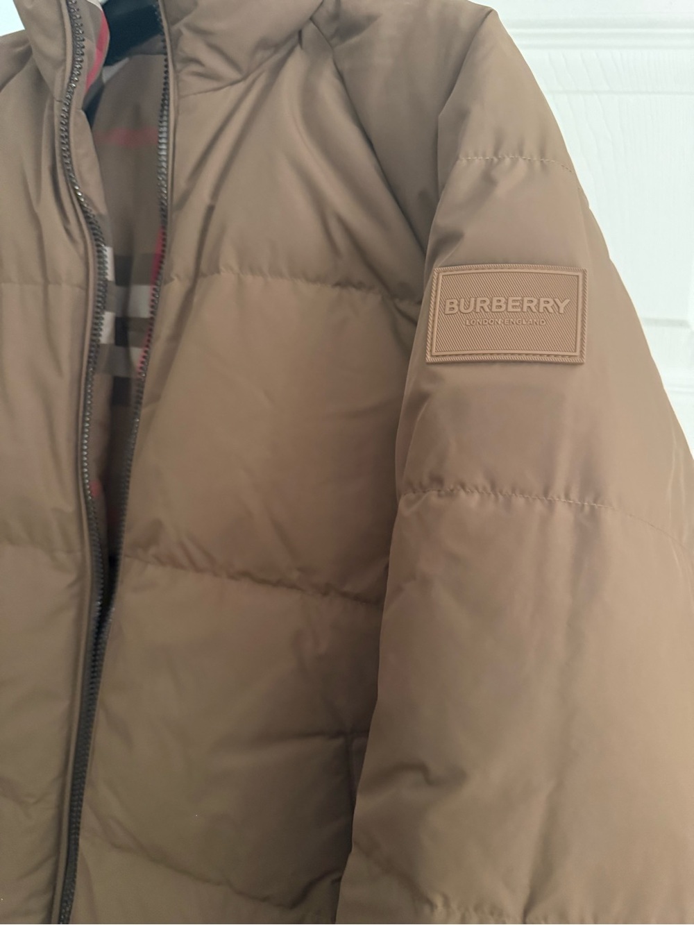Burberry Brown and Brown Reversible Classic Check Puffer Jacket - Picture 8 of 11